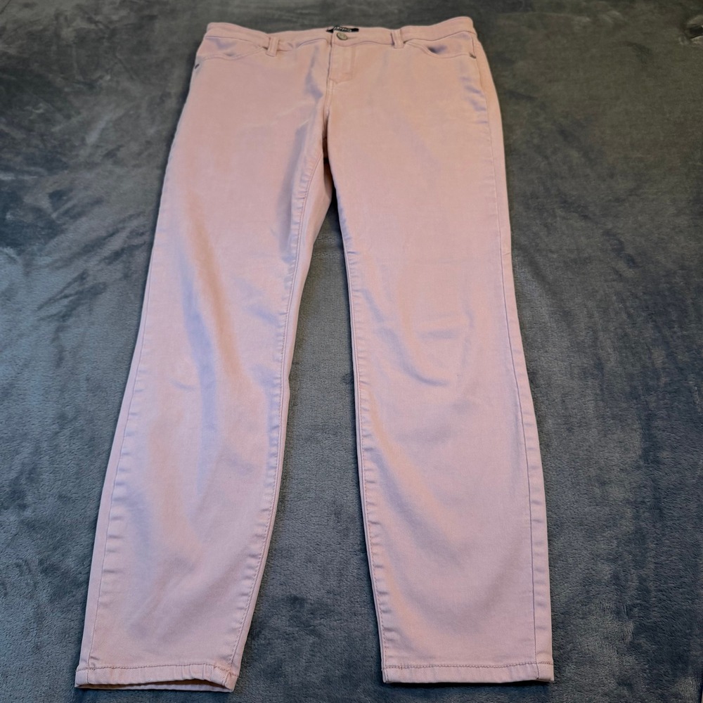 Buffalo David Bitton Avalon Mid-Rise Soft Ankle Skinny Pants Pink Womens 12/32